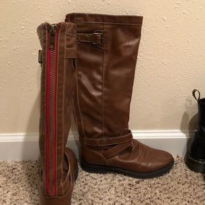 Brown riding boots
